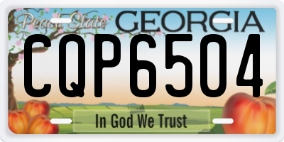 GA license plate CQP6504