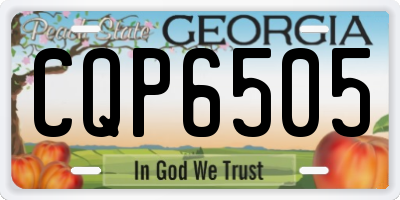 GA license plate CQP6505