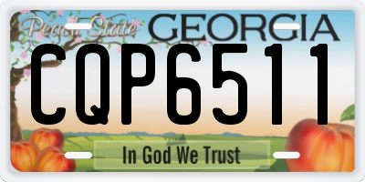 GA license plate CQP6511