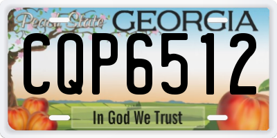 GA license plate CQP6512