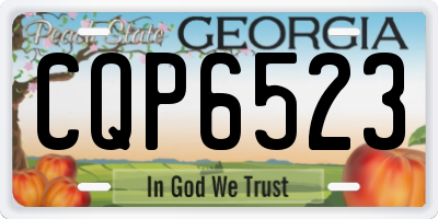 GA license plate CQP6523