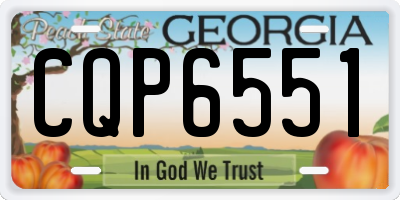 GA license plate CQP6551