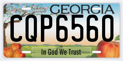 GA license plate CQP6560