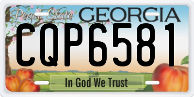 GA license plate CQP6581