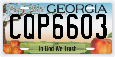 GA license plate CQP6603
