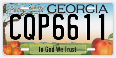 GA license plate CQP6611