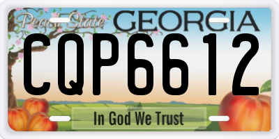 GA license plate CQP6612