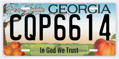 GA license plate CQP6614
