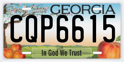 GA license plate CQP6615