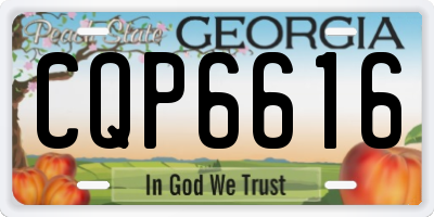 GA license plate CQP6616