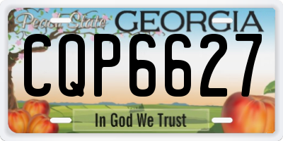 GA license plate CQP6627