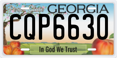 GA license plate CQP6630