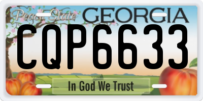 GA license plate CQP6633