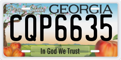 GA license plate CQP6635