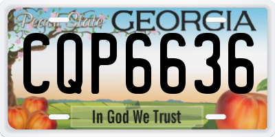 GA license plate CQP6636
