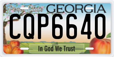 GA license plate CQP6640
