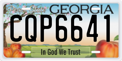 GA license plate CQP6641