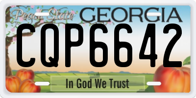 GA license plate CQP6642