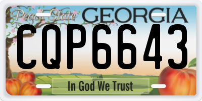 GA license plate CQP6643