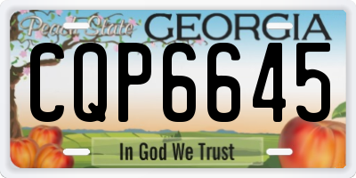 GA license plate CQP6645