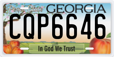 GA license plate CQP6646