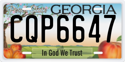 GA license plate CQP6647