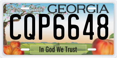 GA license plate CQP6648