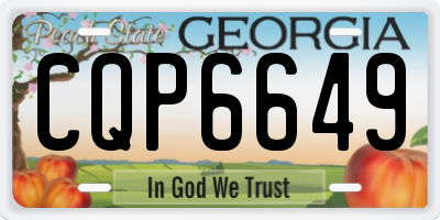GA license plate CQP6649
