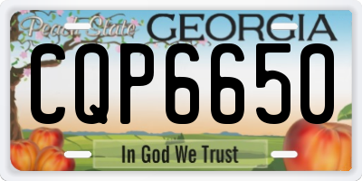 GA license plate CQP6650