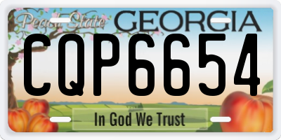 GA license plate CQP6654