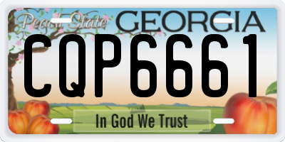 GA license plate CQP6661