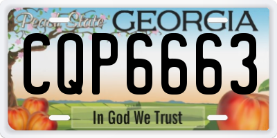 GA license plate CQP6663