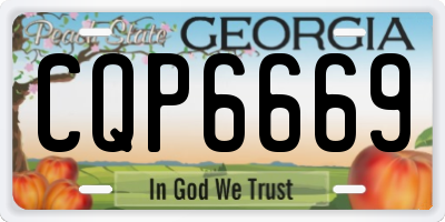 GA license plate CQP6669