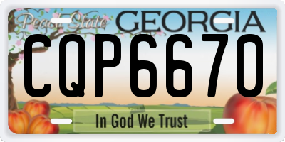 GA license plate CQP6670