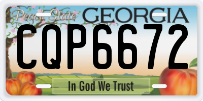 GA license plate CQP6672