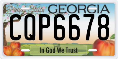 GA license plate CQP6678