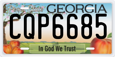 GA license plate CQP6685
