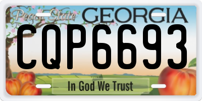 GA license plate CQP6693