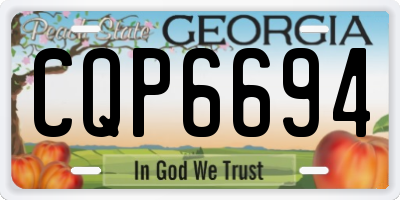 GA license plate CQP6694
