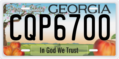 GA license plate CQP6700