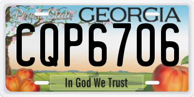 GA license plate CQP6706