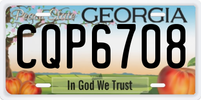 GA license plate CQP6708