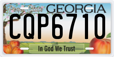 GA license plate CQP6710