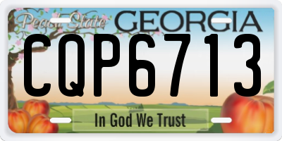 GA license plate CQP6713
