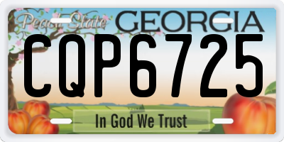 GA license plate CQP6725