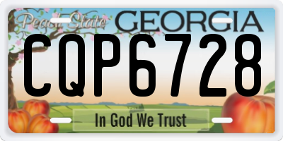 GA license plate CQP6728