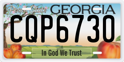 GA license plate CQP6730