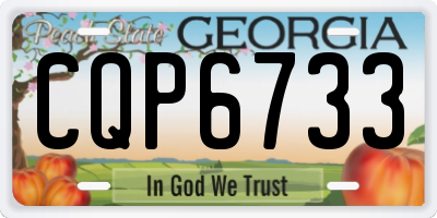 GA license plate CQP6733