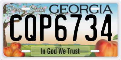 GA license plate CQP6734