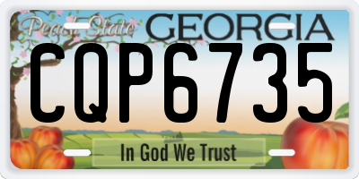 GA license plate CQP6735